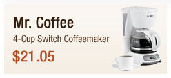 Mr. Coffee TF4 4-Cup Switch Coffeemaker (White)