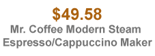Mr. Coffee Modern Steam Espresso/Cappuccino Maker