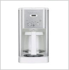 Cuisinart DCC-1200W Brew Central 12-Cup Programmable Coffee Maker, White and Stainless Steel