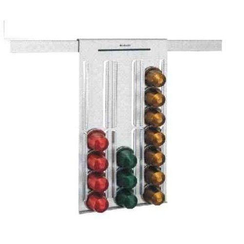 Brabantia Wall Rail Dispenser for 21 Nespresso� Coffee Capsules in Matte Steel