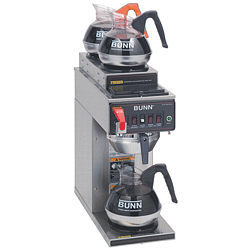 Bunn Commercial CWTF-DV Automatic 12 Cup Coffee Maker Dual Voltage With 1 Lower 2 Upper Warmers and Stainless Steel - Stainless
